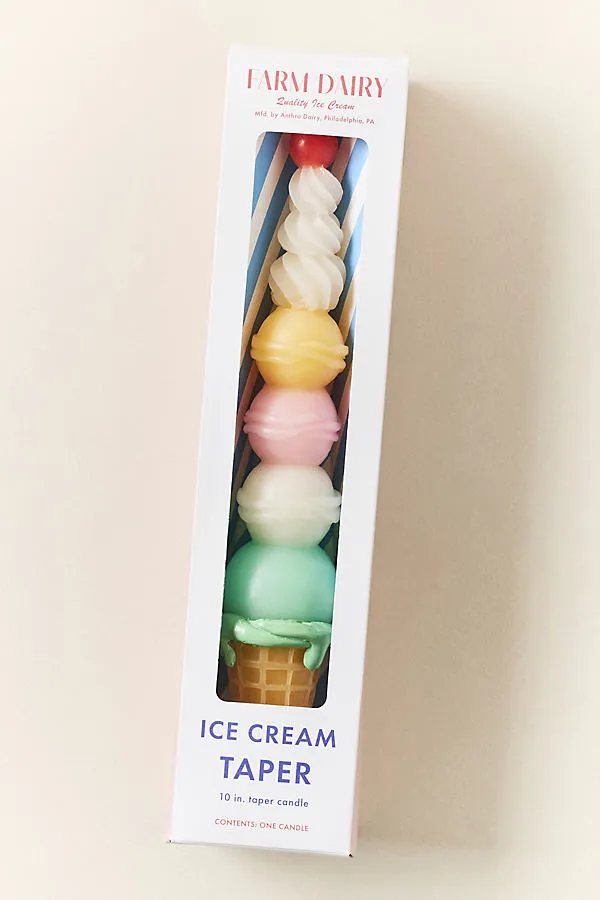 Ice Cream Cone Taper Candle - Cotton by Anthropologie, alternate view