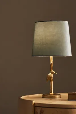 Icon Bird Table Lamp - Yellow, Linen product
