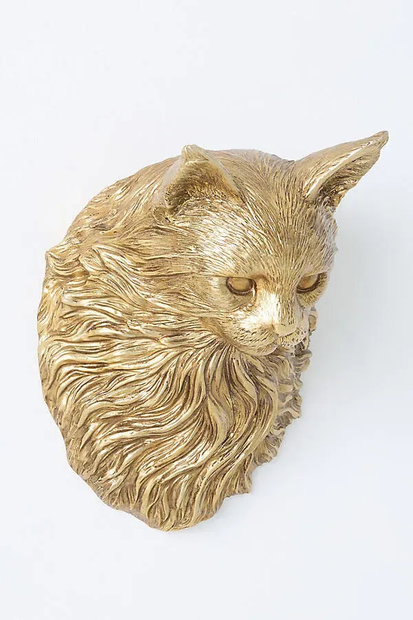 Icon Cat Bust Wall Charm - Gold product