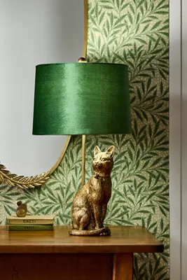 Icon Cat Table Lamp - Gold, Polyester/Cotton product