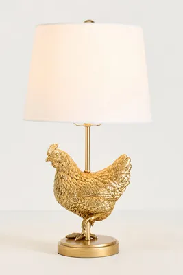 Icon Chicken Table Lamp - Gold, Linen product