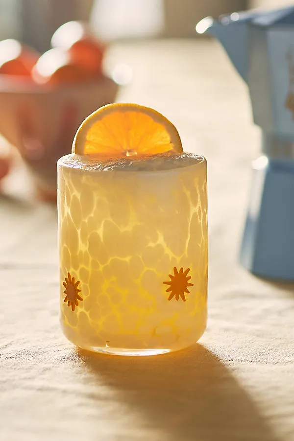 Icon Confetti Edition Juice Glass - White, Handblown Glass by Anthropologie