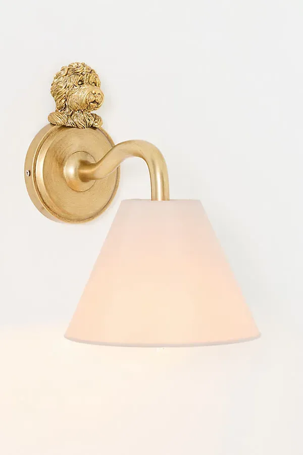 Icon Dog Wall Sconce Light - Brown, Resin by Anthropologie