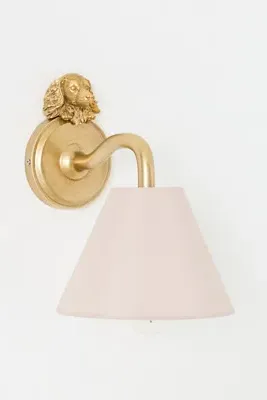 Icon Dog Wall Sconce Light - Gold, Resin by Anthropologie, alternate view