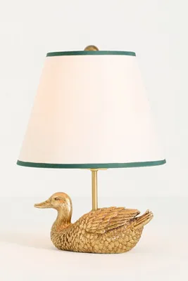 Icon Duck Table Lamp - Gold, Linen product
