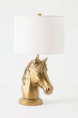 Icon Horse Table Lamp - Gold, Linen product