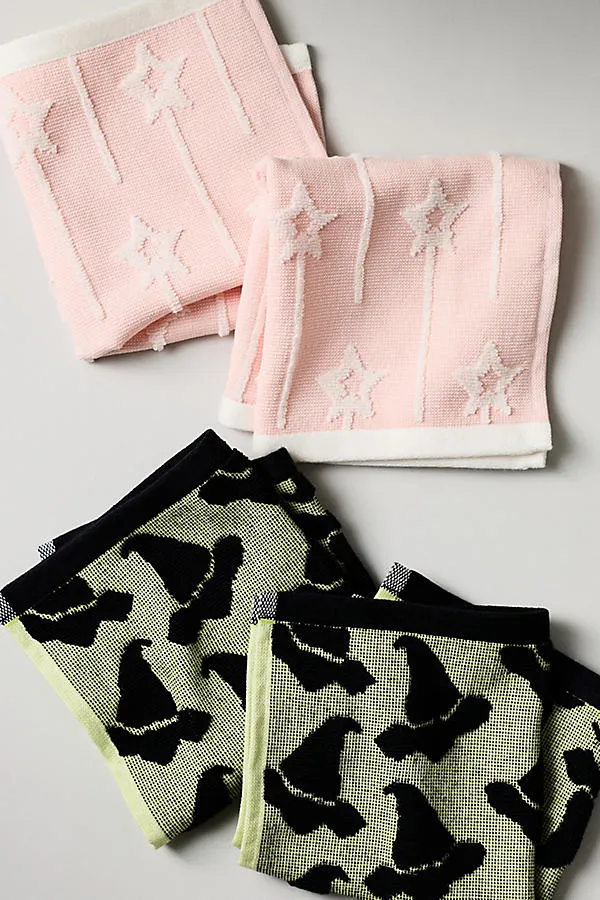 Icon Jacquard Spooky Dishcloths Set of 4 - Green, Cotton product