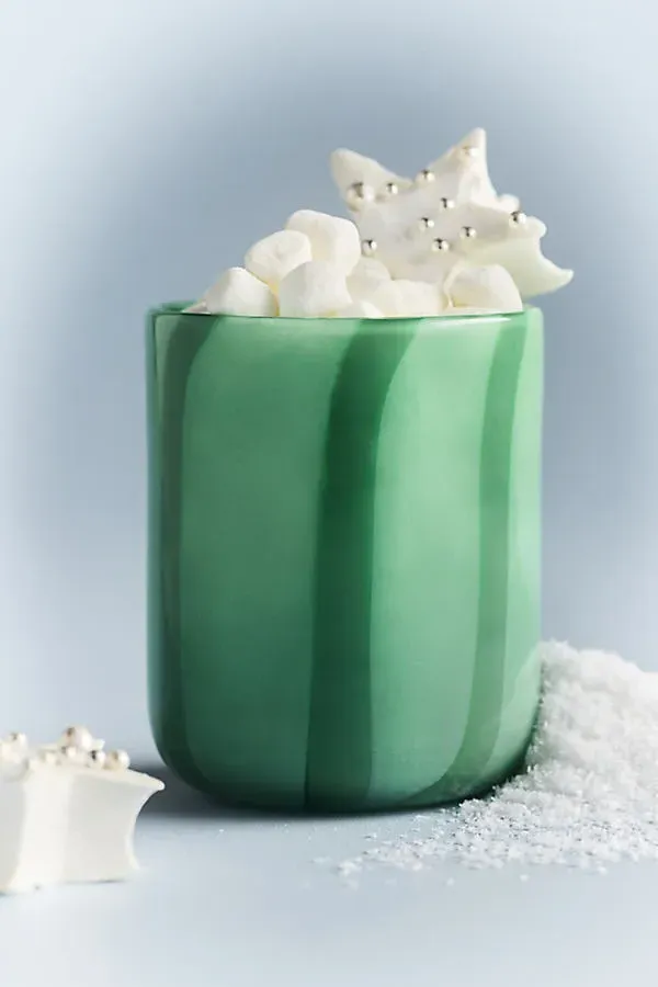 Icon Juice Glass Ribbon Stripe - Green by Anthropologie