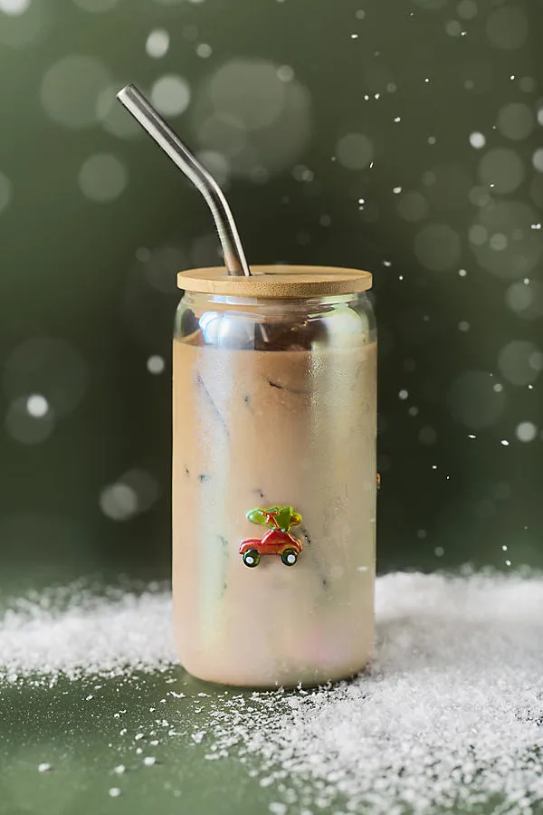 Icon Juice Glass Tumbler with Lid - Borosilicate Glass by Anthropologie