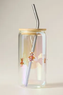 Icon Juice Glass Tumbler with Lid - Brown, Borosilicate Glass by Anthropologie, alternate view