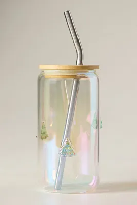 Icon Juice Glass Tumbler with Lid - Green, Borosilicate Glass by Anthropologie, image 2