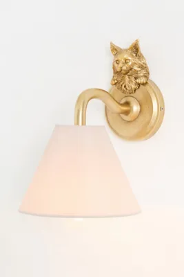 Icon Sconce Cat Edition Wall Light - Gold, Linen product