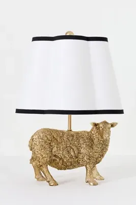 Icon Sheep Edition Table Lamp - Brown, Linen by Anthropologie, alternate view