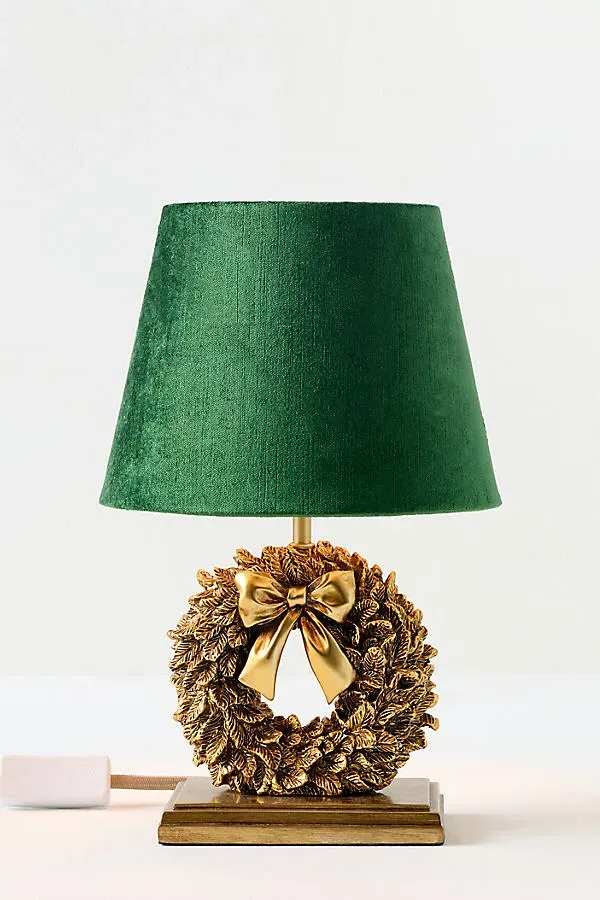 Icon Wreath Table Lamp - Gold, Resin by Anthropologie