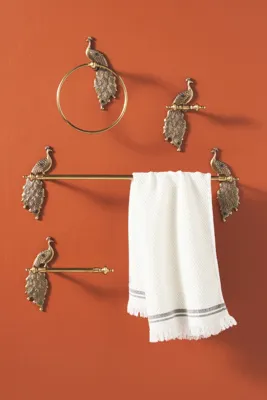 Ida Peacock Towel Bar - Brown, Brass by Anthropologie, image 2
