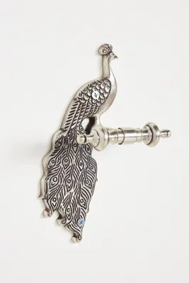 Ida Peacock Towel Hook - Silver, Brass product