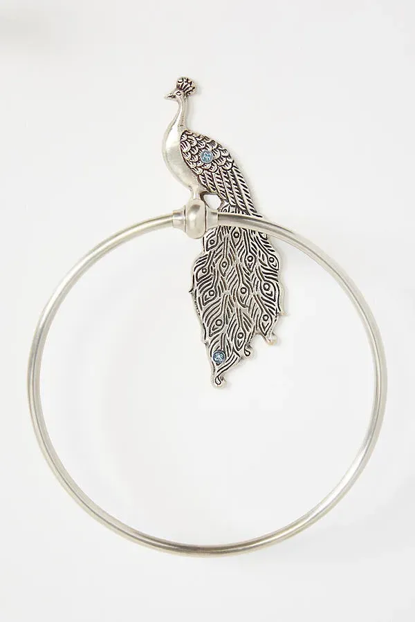 Ida Peacock Towel Ring - Silver, Brass by Anthropologie