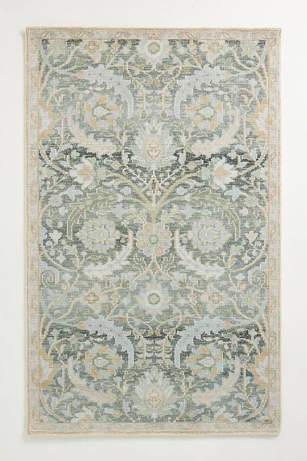 Illaria 2x3 Printed Rug - Blue, Polyester/Cotton by Anthropologie