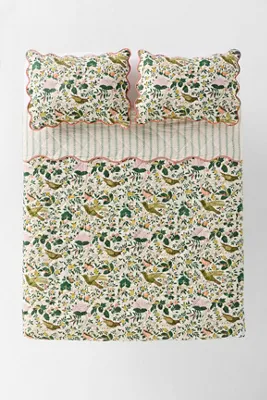 Iluka Double Quilted Bedspread - Green, Cotton product