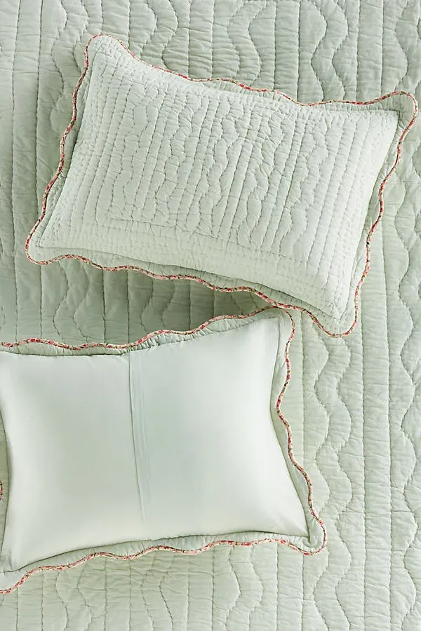 Iluka Floral Edge Pillowcases Set of 2 - Green, Cotton product