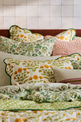 Iluka Queen Size Pillowcases Set of 2 - Yellow, Cotton alternate view