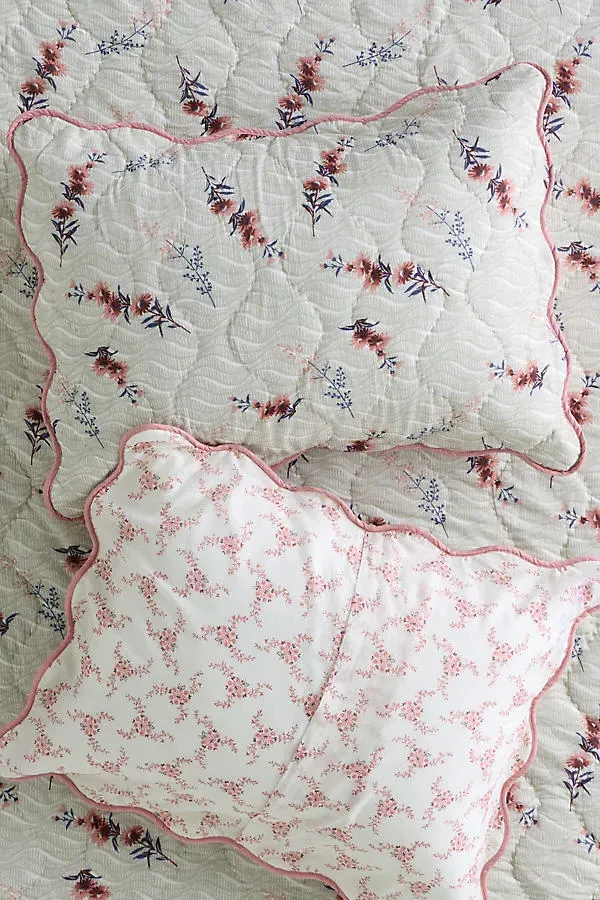 Iluka Set of 2 Pillow Shams - Green, Cotton Gauze by Anthropologie