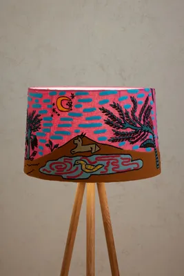Imagined World Applique Lamp Shade - Cotton, Wool, Linen product