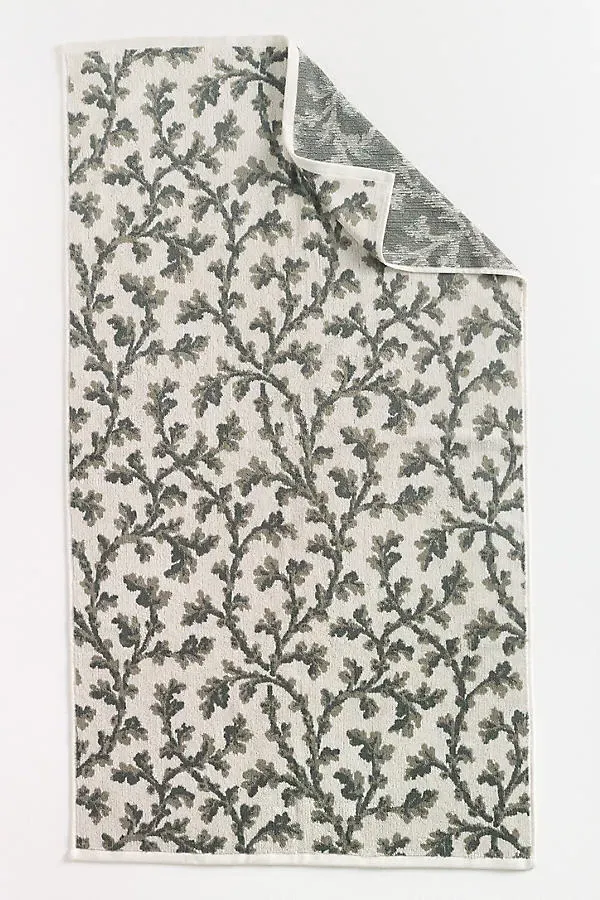 Irena Floral Bath Towel - Green, Cotton by Anthropologie, alternate view