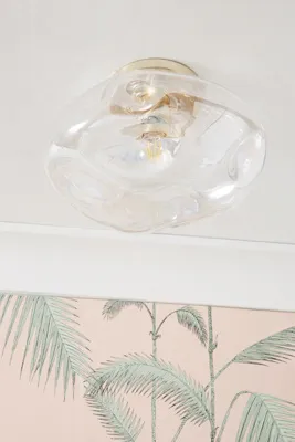 Iridescent Glass Organic Flush Mount - Champagne Brass product