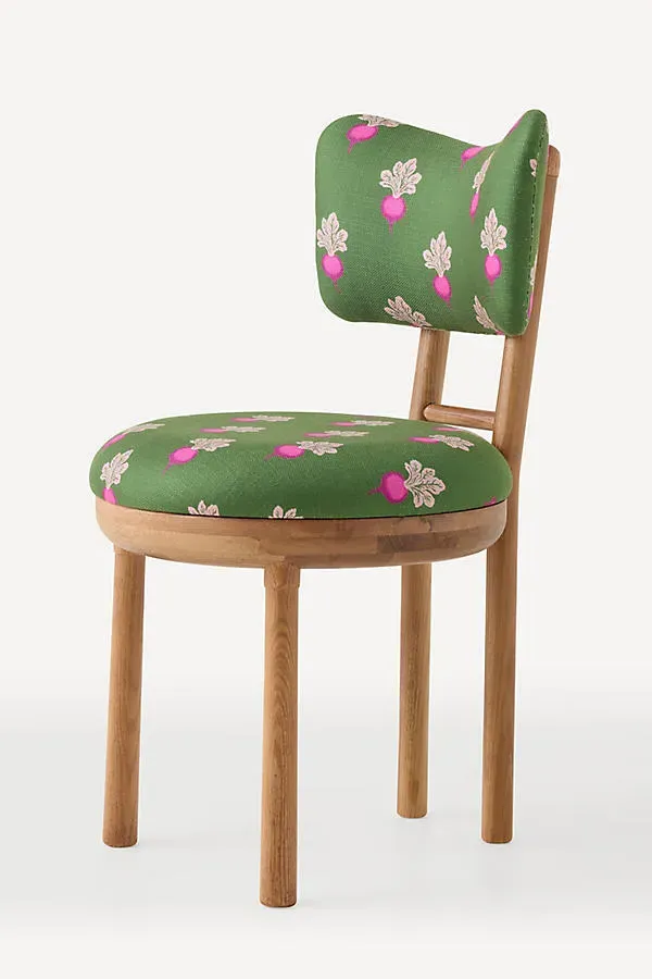 Irie Cheyenne Oak Wood Dining Chair - Green, Polyester product