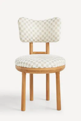 Irie Jacquard Dining Chair - White, Velvet Chenille product
