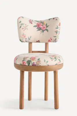 Irie Printed Linen Dining Chair - Light Walnut product