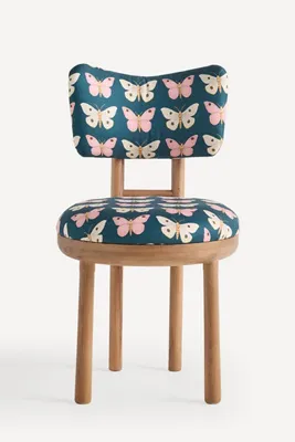 Irie Theo Light Walnut Dining Chair - Green, Polyester product