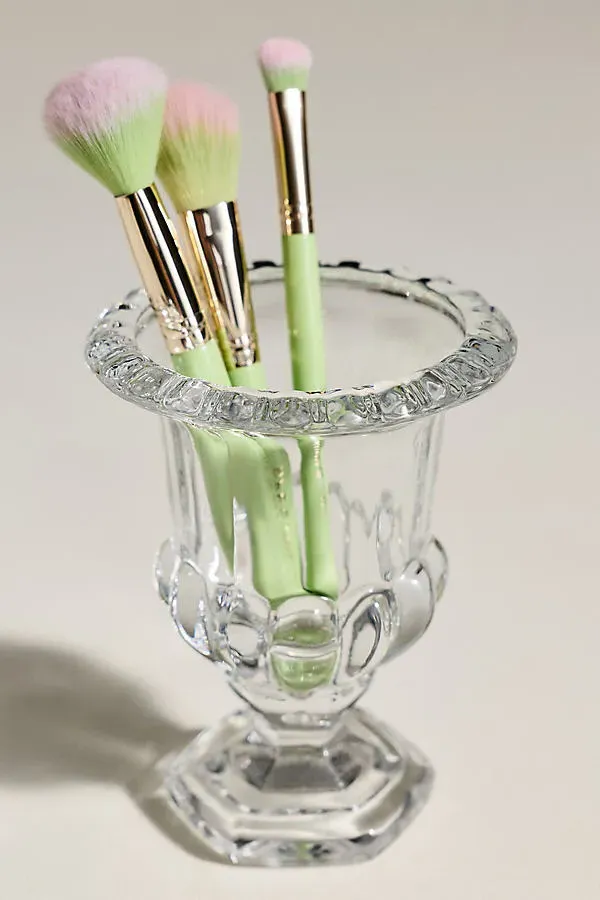 Iris Pressed Glass Vase - White product