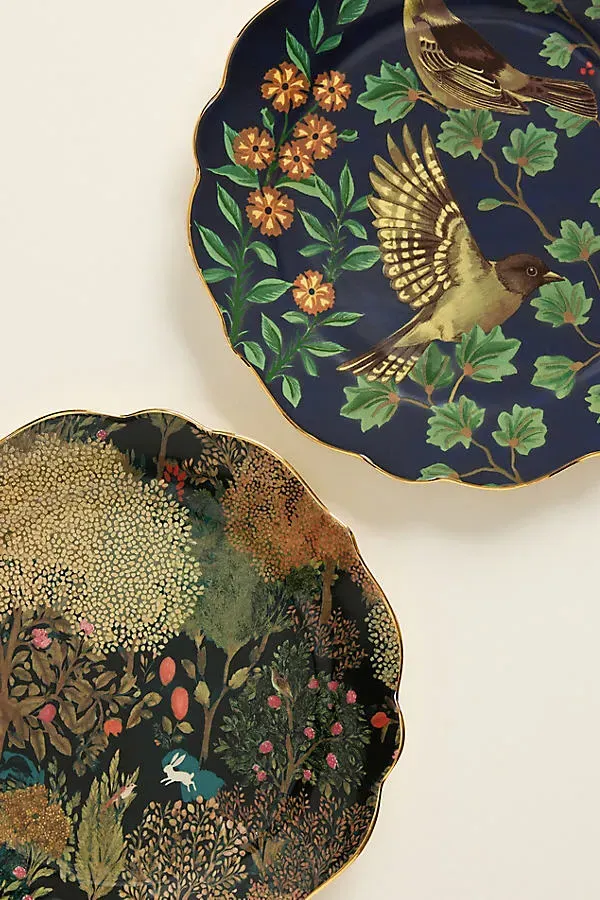 Irma Patterned Dessert Plate - Stoneware by Anthropologie