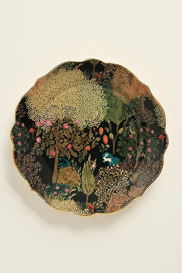Irma Patterned Dessert Plate - Stoneware by Anthropologie