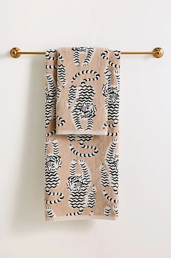 Isa Tiger Cotton Towel Collection - Beige by Anthropologie