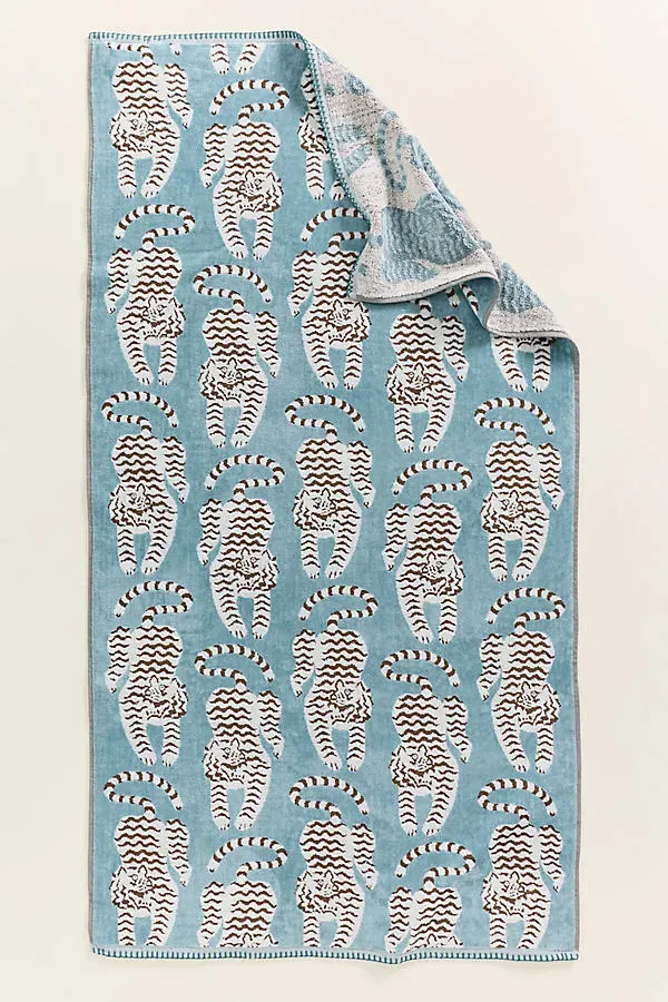Isa Tiger Cotton Towel Collection - Blue product