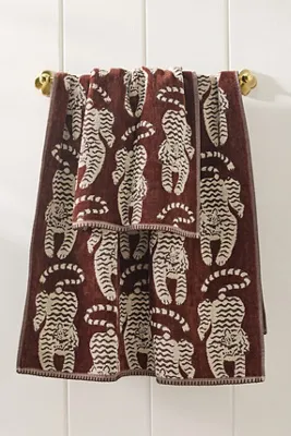 Isa Tiger Towel Collection - Brown, Cotton by Anthropologie, image 2