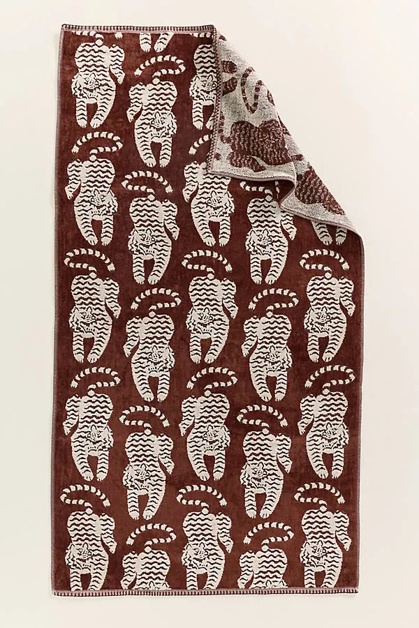 Isa Tiger Towel Collection - Brown, Cotton product