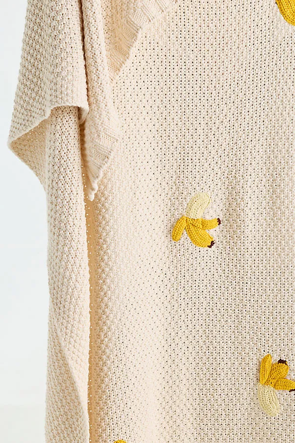 Isabella Cotton Knit Banana Icon Throw Blanket product
