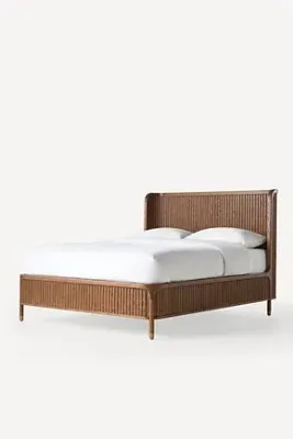 Isla Fluted-Wood Queen Bed Frame - Brown product