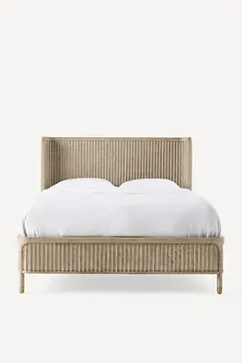 Isla King Size Bed Frame - Beige, Fluted Wood by Anthropologie, image 2
