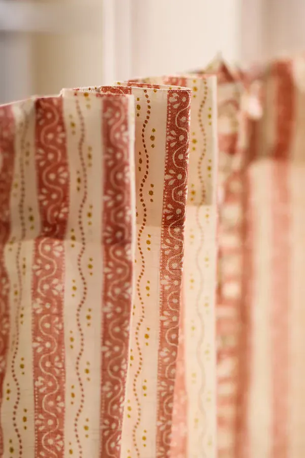 Ivy Cotton Striped Cafe Curtain Set of 2 - Orange, Cotton product