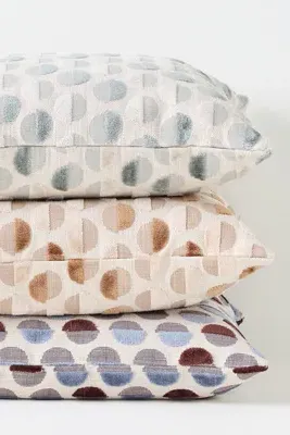 Jacquard Woven Dot Cushion - Beige, Polyester/Rayon alternate view