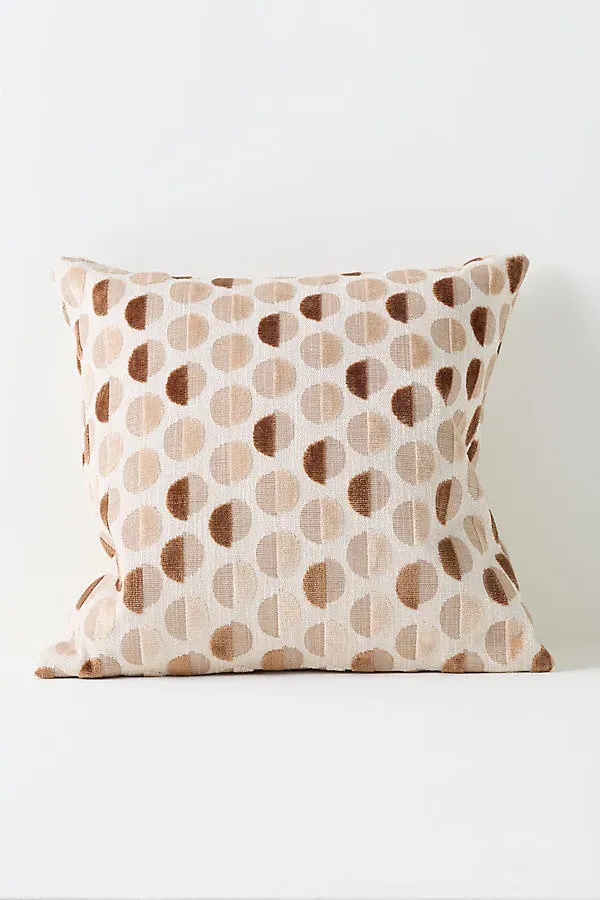 Jacquard Woven Dot Cushion - Beige, Polyester/Rayon product