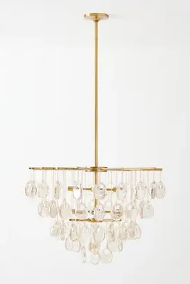 Jacqueline Glass Chandelier - Amber, Brass product
