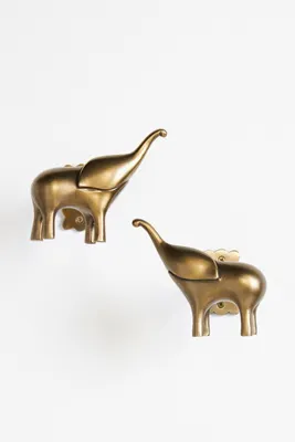 Jai Elephant Curtain Holdback (Left) - Aluminium product