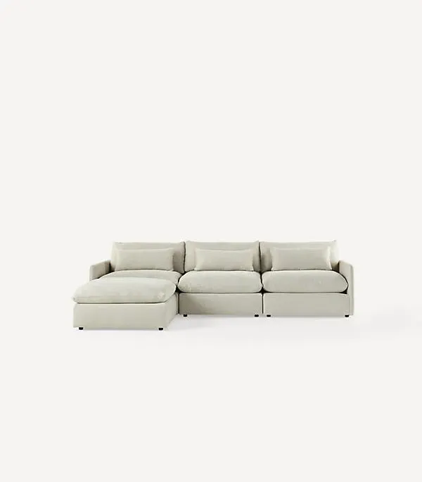James 3-Piece Ottoman Sectional Sofa by Anthropologie