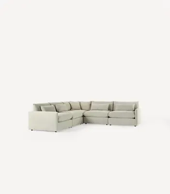 James L-Shaped Sectional - Beige, Polyester product